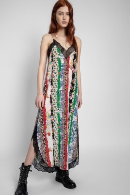 Zadig & Voltaire Mixed Print Ristyl Dress | lace edged cami strap dresses | multi prints - flipped