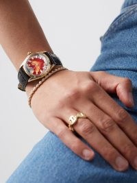 JACQUIE AICHE Vintage Rolex Oyster 34mm diamond & gold watch – women’s luxury watches ~ tie dye heart print dial