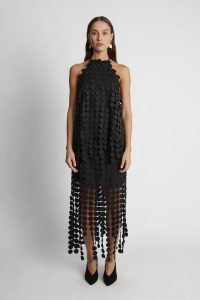 CAMILLA AND MARC C&M Murano Skirt in Black – sheer fringed evening skirts – chic party clothes – cocktail fashion