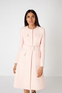 Jane Atelier NOBLE COAT PETAL PINK ~ women’s chic vintage inspired belted coats ~ elegant reto outerwear ~ fit and flare silhouette