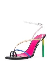 Off-White Allen strappy sandals ~ multicoloured barely there stiletto heels ~ ankle strap evening occasion shoes