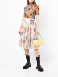 Off-White floral-print flared skirt – women’s multicoloured flower printed skirts – FARFETCH womens luxury fashion – feminine designer clothes