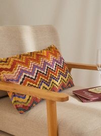 MISSONI HOME Bayahibe zigzag-jacquard cushion ~ multicolored cushions ~ soft home furnishings