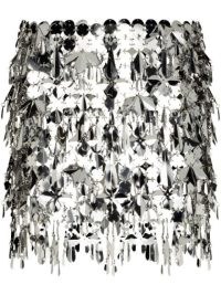 Paco Rabanne chainmail mini skirt | glamorous retro metallic silver skirts | vinatge style evening fashion