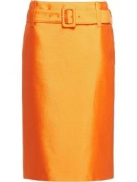 Prada orange belted pencil skirt / women’s designer skirts / bright vibrant clothes