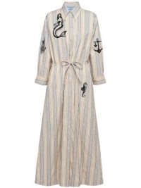 Prada graphic-print shirt dress / cotton sea inspired dresses / ocean themed fashion