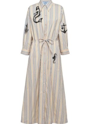 Prada graphic-print shirt dress / cotton sea inspired dresses / ocean themed fashion