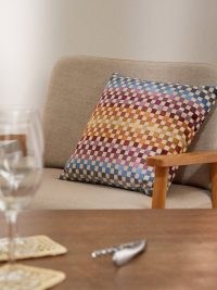 MISSONI HOME Maseko checked-jacquard cushion ~ multicolored square cushions ~ stylish home furnishing ~ soft furnishings