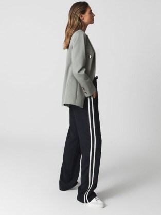 REISS TRE SIDE STRIPE PULL-ON TROUSERS / women’s chic jogging bottoms / womens stylish sports inspired pants / casual clothes with style - flipped