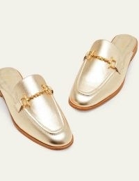 Boden Snaffle Detail Backless Loafer Gold Metallic / luxe mule style loafers