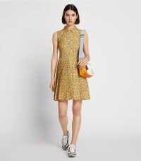 Tory Burch PRINTED PERFORMANCE PLEATED GOLF DRESS in GINGER LILY VINTAGE BOUQUET ~ sleeveless floral dresses ~ women’s chic sportswear inspired clothes