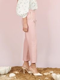 sister jane DREAM SEASHELL SHORES Pacific Pearl Trousers Rose Shadow ~ pink tailored embellished pocket pants