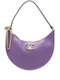 Valentino Garavani VLogo violet leather hobo mini bag