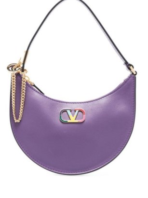 Valentino Garavani VLogo violet leather hobo mini bag