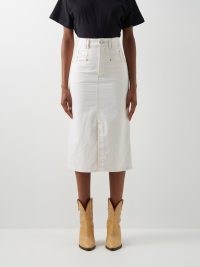 ISABEL MARANT Dipoma denim midi skirt ~ white summer skirts ~ wardrobe essentials ~ French designers at MATCHESFASHION