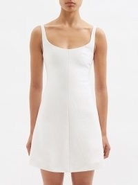 EMILIA WICKSTEAD Talia square-neck twill dress ~ white evening mini dresses