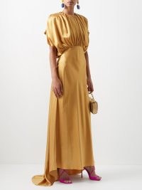ROKSANDA Fiona draped silk-satin maxi dress ~ glamorous vintage inspired evening dresses ~ women’s luxury occasion clothes