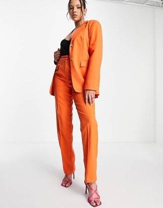 ASOS DESIGN Tall masculine suit blazer in orange / women’s vibrant coloured blazers / womens bright jackets