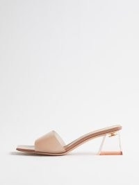 GIANVITO ROSSI Cosmic 55 perspex-heel PVC and leather mules ~ beige clear block heel mule sandals ~ women’s designer shoes ~ MATCHESFASHION