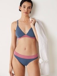 Boden Panelled Colour Block Bikini Top, Globe – John Lewis – vibrant splash – bra-like neckline – classic back and adjustable straps