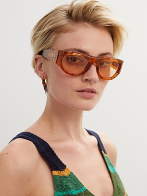 JACQUES MARIE MAGE Clyde round tortoiseshell-acetate sunglasses ~ women’s chic thick framed brown tort sunnies ~ women’s retro style eyewear ~ summer holiday accessories - flipped