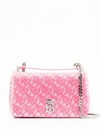 Burberry Lola chenille crossbody bag ~ bubblegum pink cross body bags ~ women’s designer handbags at FARFETCH