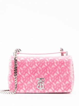 Burberry Lola chenille crossbody bag ~ bubblegum pink cross body bags ~ women’s designer handbags at FARFETCH - flipped