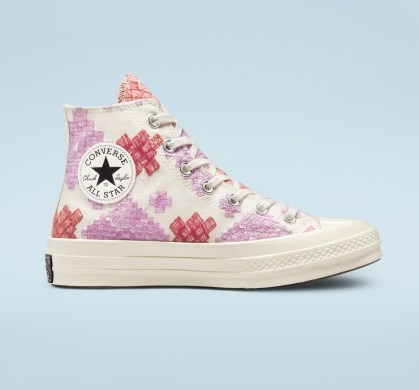 Converse Chuck 70 Bright Embroidery – embroidered with brightly coloured designs - flipped