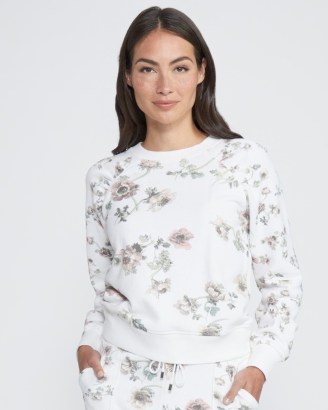PAIGE Dayna Sweatshirt White Multi / women’s floral sweatshirts / women’s feminine cotton sweat tops - flipped