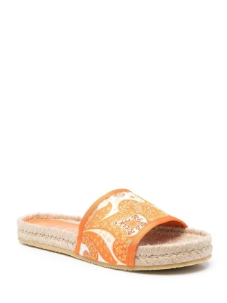 ETRO paisley-print espadrille sandals – women’s orange printed slides