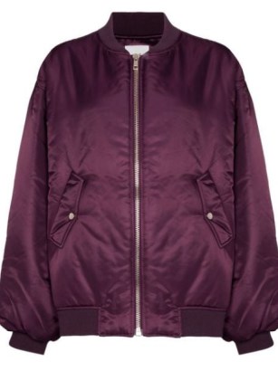 Frankie Shop Astra bomber jacket ~ women’s purple oversized jackets ~ women’s casual designer outerwear ~ FARFETCH - flipped