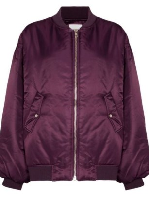 Frankie Shop Astra bomber jacket ~ women’s purple oversized jackets ~ women’s casual designer outerwear ~ FARFETCH