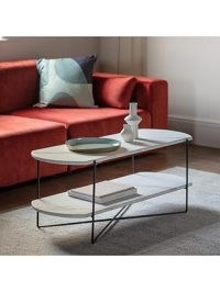 John Lewis Gallery Direct Holt Marble Effect Display Coffee Table, White