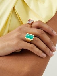 IRENE NEUWIRTH Chrysoprase & 18kt gold ring ~ chunky green stone rings ~ women’s fine jewellery ~ luxe statement accessory ~ MATCHESFASHION