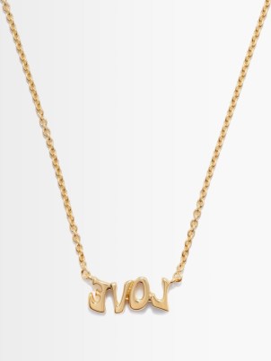 MISSOMA Share the Love 18kt recycled gold-vermeil necklace / slogan necklaces - flipped
