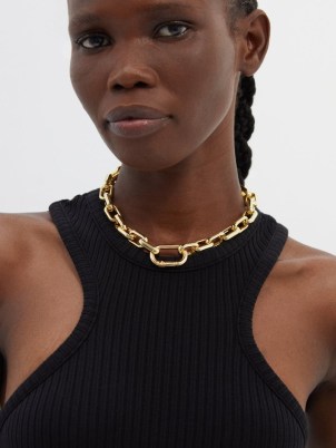 FALLON U-chain 14kt gold-plated necklace ~ women’s contemporary statement jewellery ~ MATCHESFASHION ~ chic chunky necklaces - flipped
