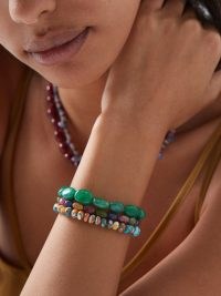JIA JIA Arizona Candy emerald & 14kt gold beaded bracelet ~ luxe green beaded bracelets ~ women’s fine jewellery at MATCHESFASHION