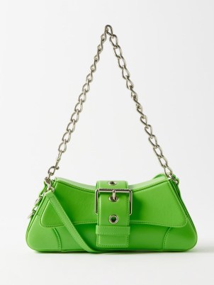 BALENCIAGA Lindsay S leather shoulder bag ~ small lime green 90s ...