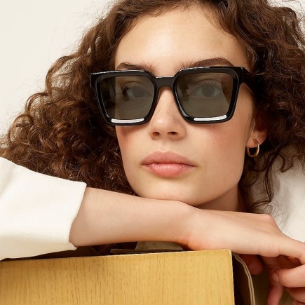 J.CREW Madrid sunglasses | women’s large square shaped sunnies | womens stylish summer eyewear - flipped