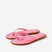 J.CREW Sorrento thong sandals in leather Larkspur Pink | women’s capri sandal | womens casual warm weather footwear | holiday flats | vacation essentails