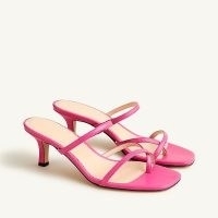 J.CREW Violeta kitten-heel sandals Crisp Begonia ~ pink strappy mules