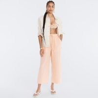 J.CREW Wide-leg seaside pant in linen – womens cropped summer trousers – women’s casual holiday pants – wardrobe essentials for a stylish vacation