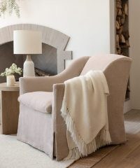 JENNI KAYNE Miramar Chair in Flax Linen ~ chic minimalist armchairs ~ timeless furniture to love always ~ handmade living room chairs ~ stylish den furnishings
