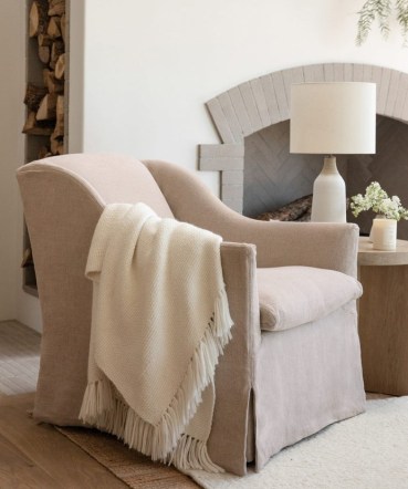JENNI KAYNE Miramar Chair in Flax Linen ~ chic minimalist armchairs ~ timeless furniture to love always ~ handmade living room chairs ~ stylish den furnishings - flipped