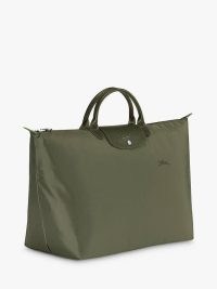 John Lewis Longchamp Le Pliage Green Recycled Canvas Large Travel Bag, Forest