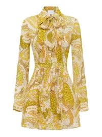 alice McCALL MARIANNE MINI DRESS in SUN | beautiful vintage style dresses | retro inspired prints on clothing | pussy bow neck tie