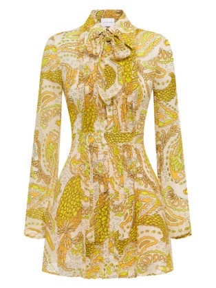 alice McCALL MARIANNE MINI DRESS in SUN | beautiful vintage style dresses | retro inspired prints on clothing | pussy bow neck tie - flipped
