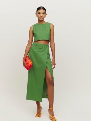 REFORMATION Mylie Two Piece Palm Green – chic summer occasion fashion sets