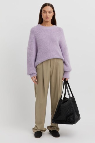 CAMILLA AND MARC Caprani Sweater | womens super soft relaxed fit lilac sweaters | women’s luxe crew neck drop shoulder jumpers - flipped