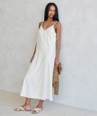 JENNI KAYNE Riviera Slip Dress ~ luxe ivory raw silk cami dresses